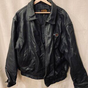 90s Vintage Mens TNT Nascar Canyon Outback Heavy Leather Jacket XXL